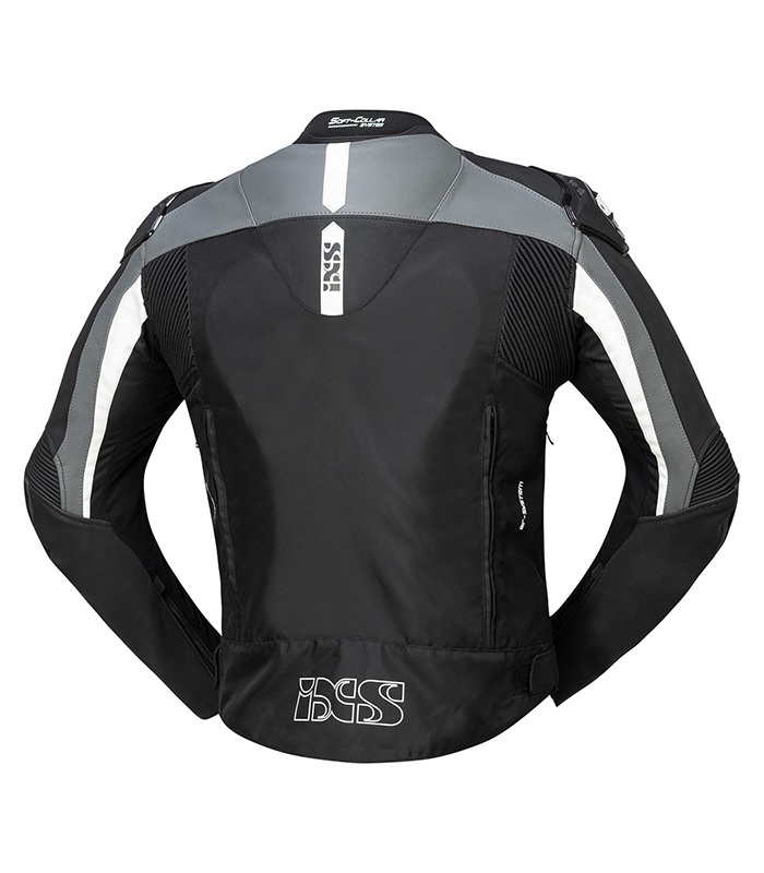IXS RS-500 Herren Leder-Textiljacke Schwarz-Grau-Weiß