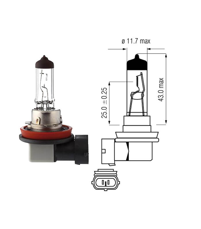 MotoPro Halogenlampe 12V 35W H8