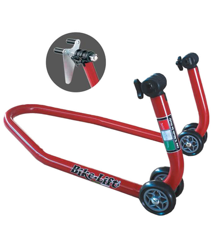 Bike lift front axle lift set with roller support
