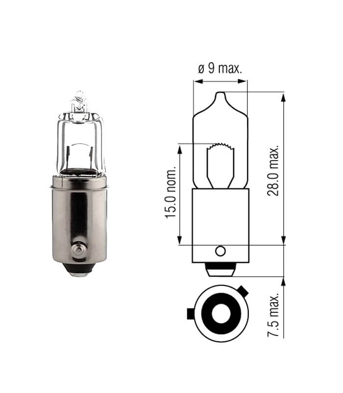 MotoPro Halogenlampe 12V 6W 9mm Spezialsockel